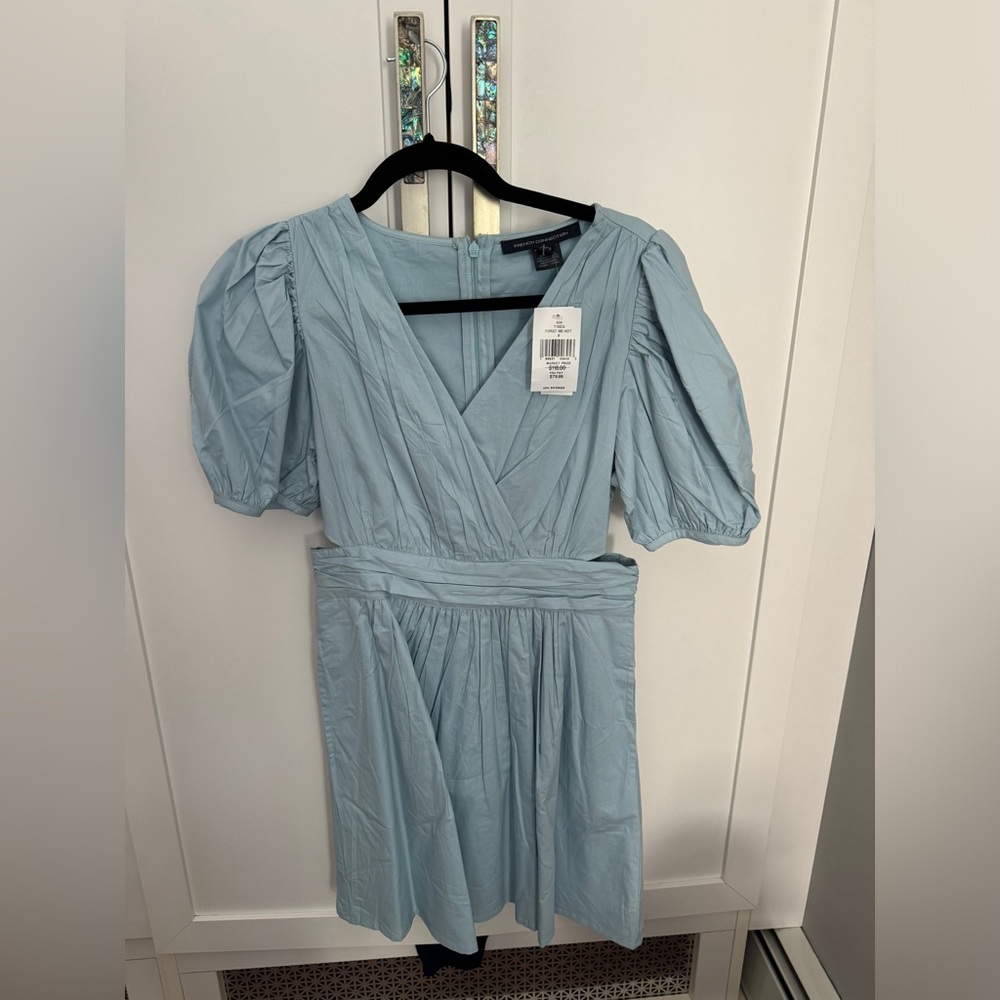 French Connection powder blue dress with side cutouts NWT